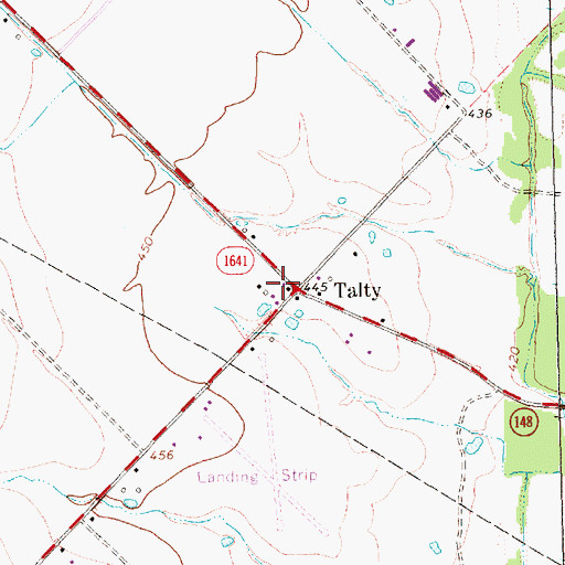 Topographic Map of Talty, TX