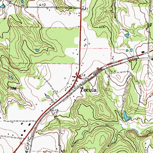 Topographic Map of Tecula, TX