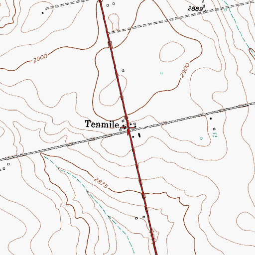 Topographic Map of Tenmile, TX