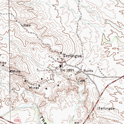 Topographic Map of Terlingua, TX