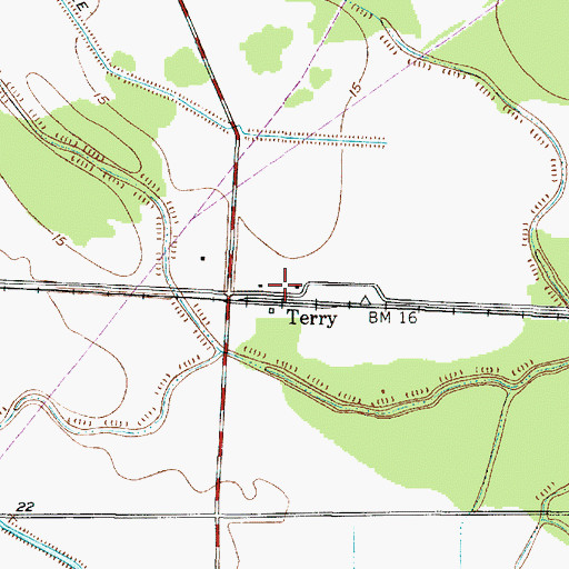 Topographic Map of Terry, TX