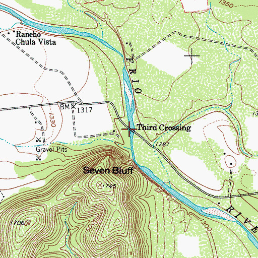 Topographic Map of Third Crossing, TX