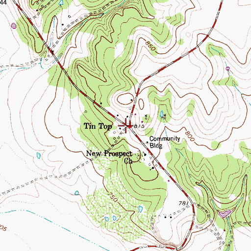 Topographic Map of Tin Top, TX