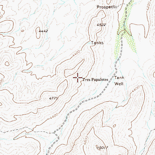 Topographic Map of Tres Papalotes, TX