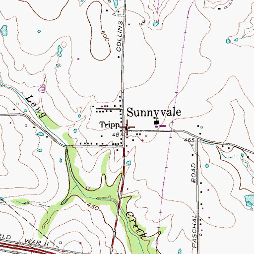 Topographic Map of Tripp, TX