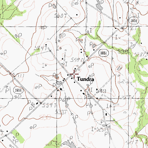Topographic Map of Tundra, TX