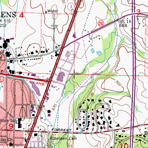 Topographic Map of Womacks Mill (historical), AL