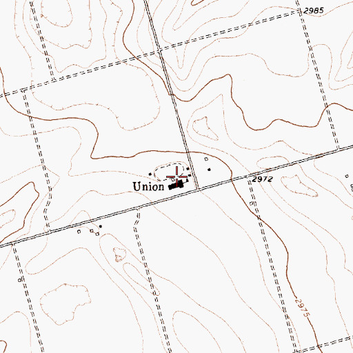 Topographic Map of Union, TX