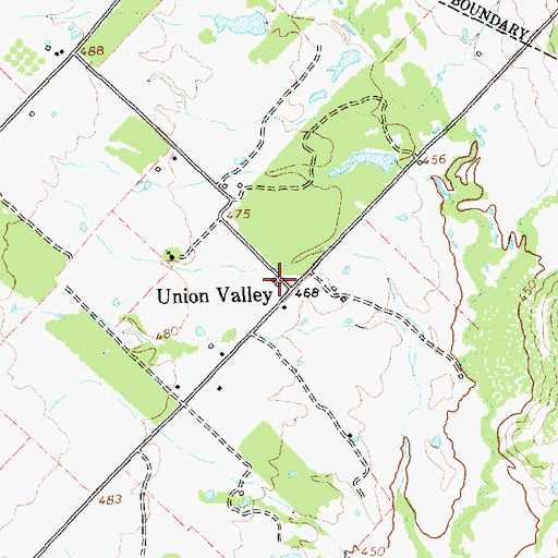 Topographic Map of Union Valley, TX