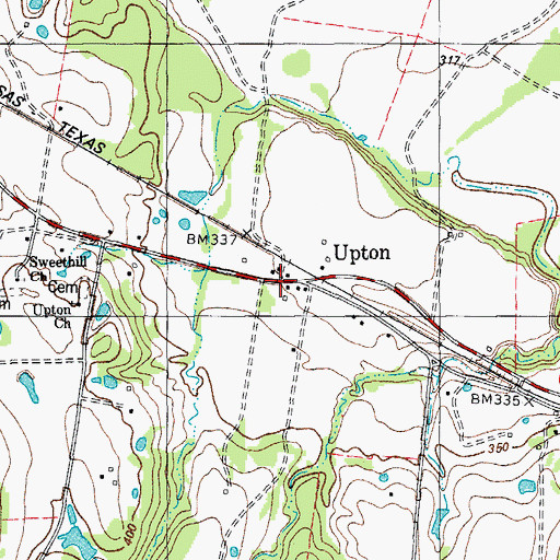 Topographic Map of Upton, TX