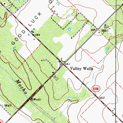 Topographic Map of Valley Wells, TX