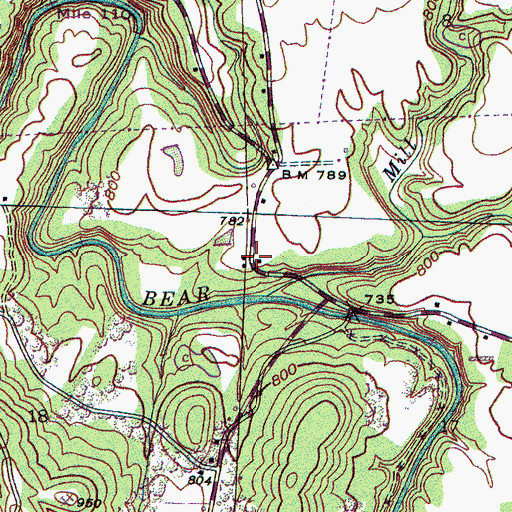 Topographic Map of Allens Factory, AL
