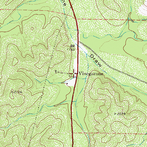 Topographic Map of Vinegarone, TX