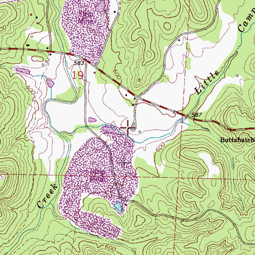 Topographic Map of Armstrong Cemetery, AL