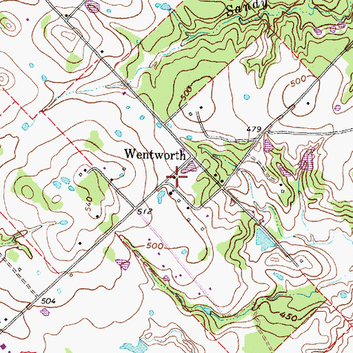 Topographic Map of Wentworth, TX