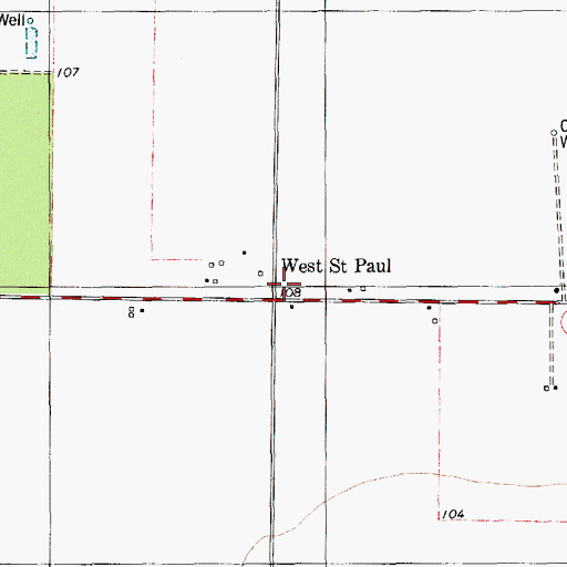 Topographic Map of West Saint Paul, TX