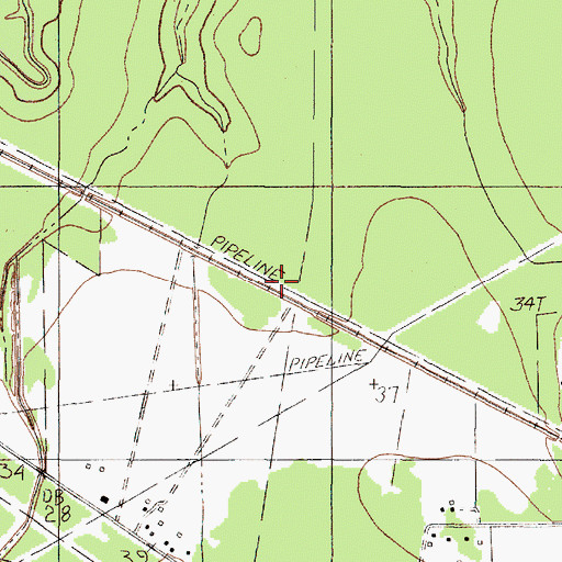 Topographic Map of Westbury, TX