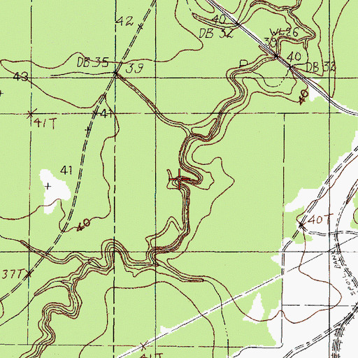 Topographic Map of Whiskey Ford, TX