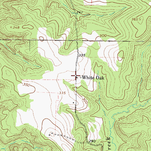 Topographic Map of White Oak, TX