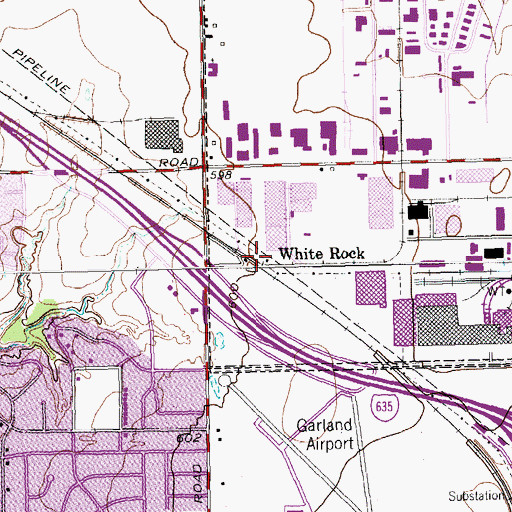 Topographic Map of White Rock, TX