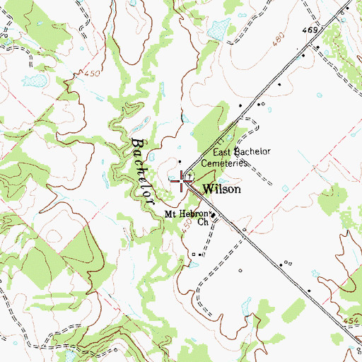 Topographic Map of Wilson, TX