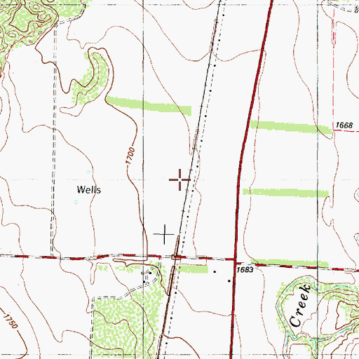 Topographic Map of Abington, TX