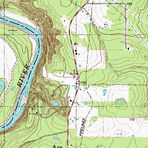Topographic Map of Ace, TX
