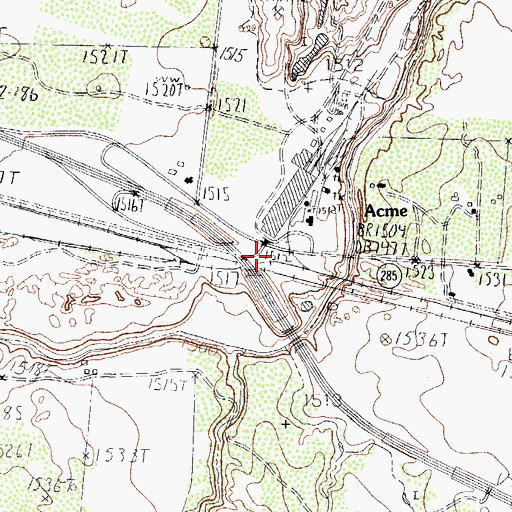 Topographic Map of Acme (historical), TX
