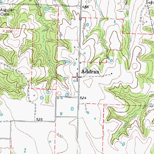 Topographic Map of Addran, TX