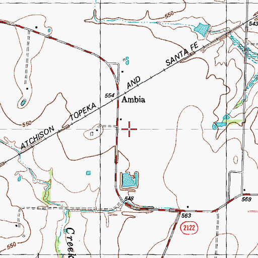 Topographic Map of Ambia, TX
