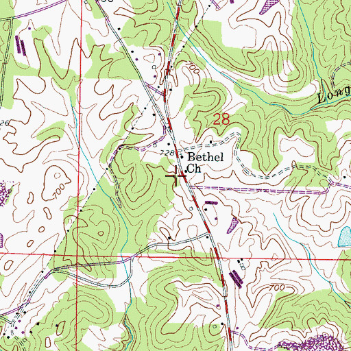Topographic Map of Bethel Cemetery, AL