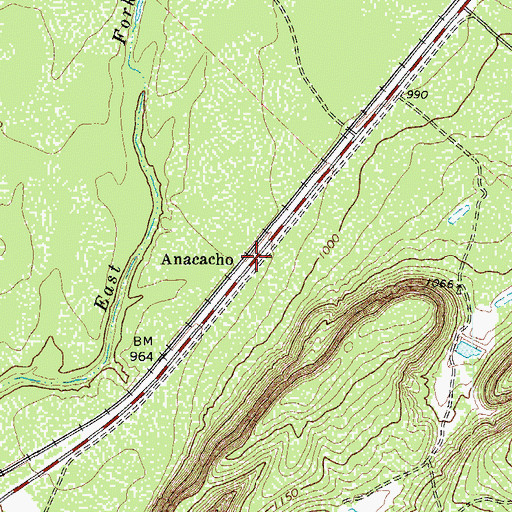 Topographic Map of Anacacho, TX