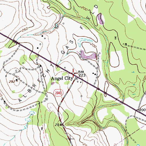 Topographic Map of Angel City, TX