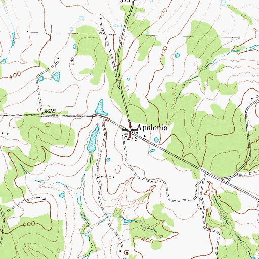 Topographic Map of Apolonia, TX