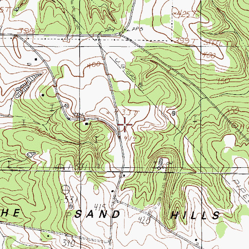 Topographic Map of Arbor, TX
