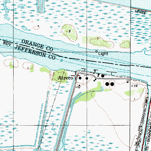 Topographic Map of Atreco, TX
