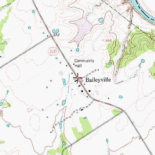 Topographic Map of Baileyville, TX