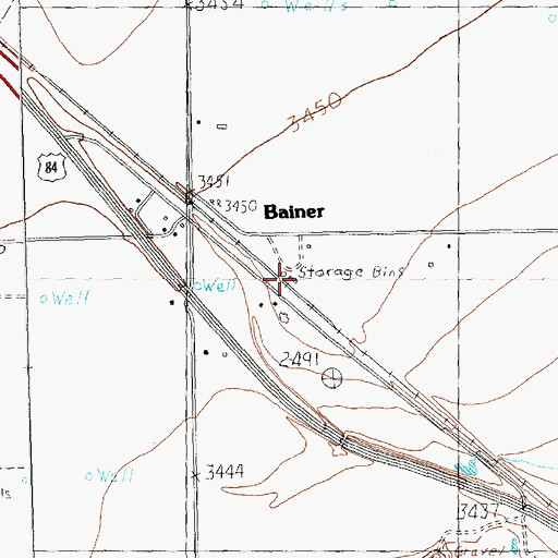 Topographic Map of Bainer, TX
