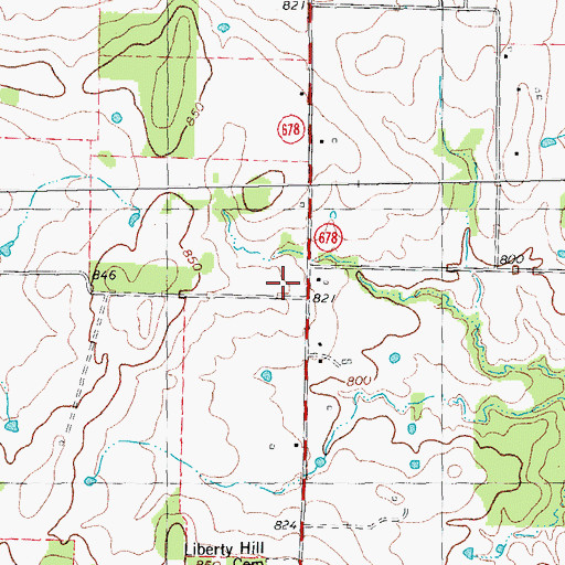 Topographic Map of Balm, TX