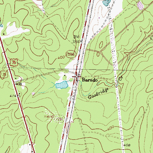 Topographic Map of Barado, TX