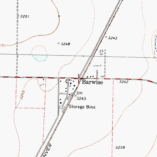 Topographic Map of Barwise, TX