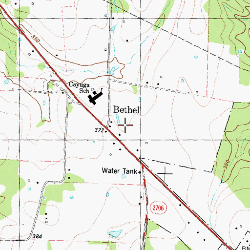 Topographic Map of Bethel, TX
