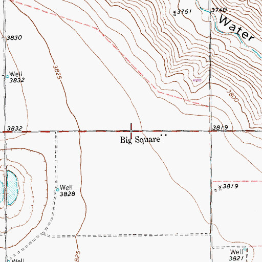 Topographic Map of Big Square, TX