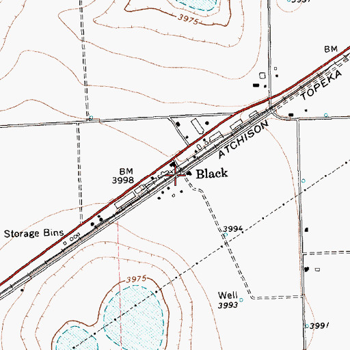 Topographic Map of Black, TX