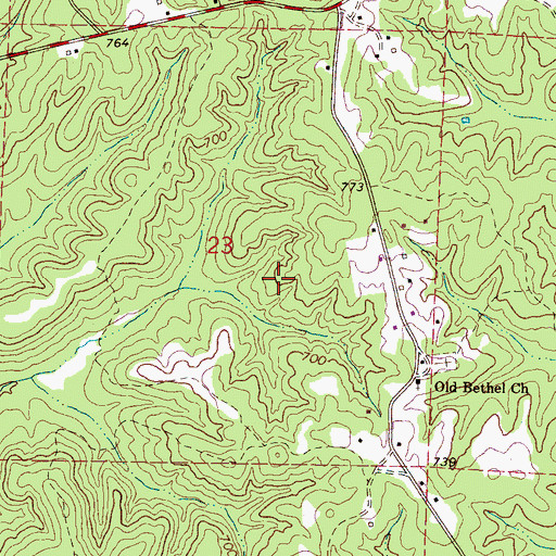Topographic Map of Burleson Cemetery, AL