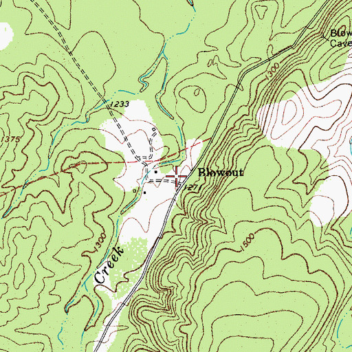 Topographic Map of Blowout, TX