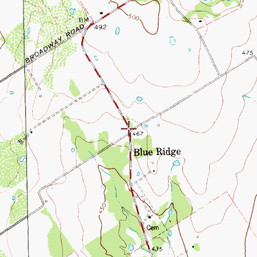 Topographic Map of Blue Ridge, TX