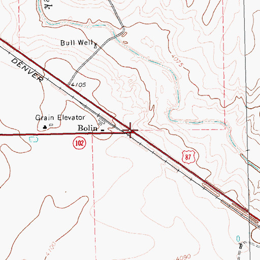 Topographic Map of Bolin, TX