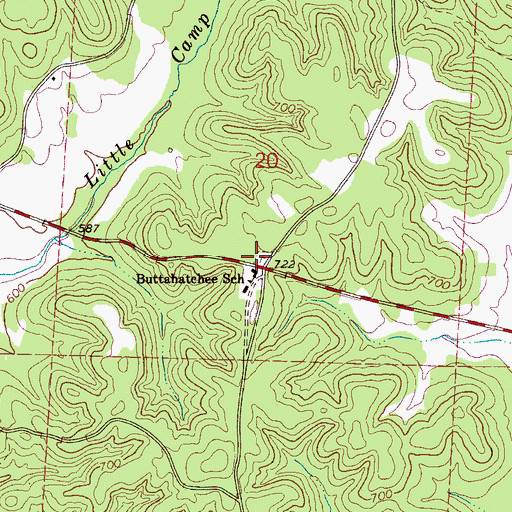 Topographic Map of Burleson Cemetery, AL