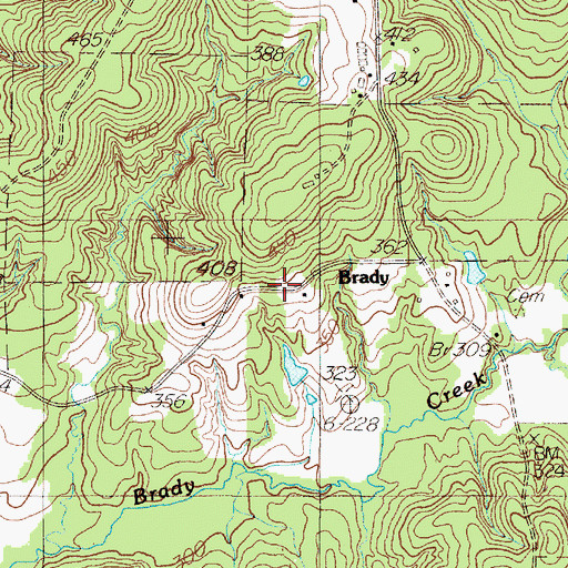 Topographic Map of Brady, TX